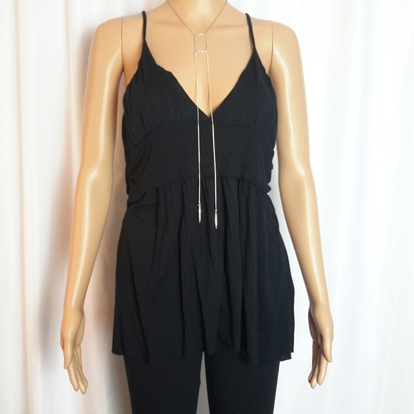 Guess Tops - Guess Black Spagetti Straps Blouse -z